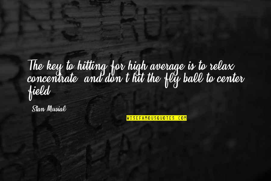 Average Quotes By Stan Musial: The key to hitting for high average is