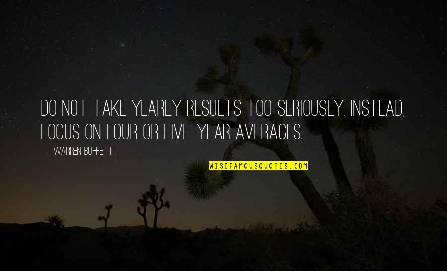 Averages Quotes By Warren Buffett: Do not take yearly results too seriously. Instead, Averages Quotes By Warren Buffett: Do not take yearly results too seriously. Instead,