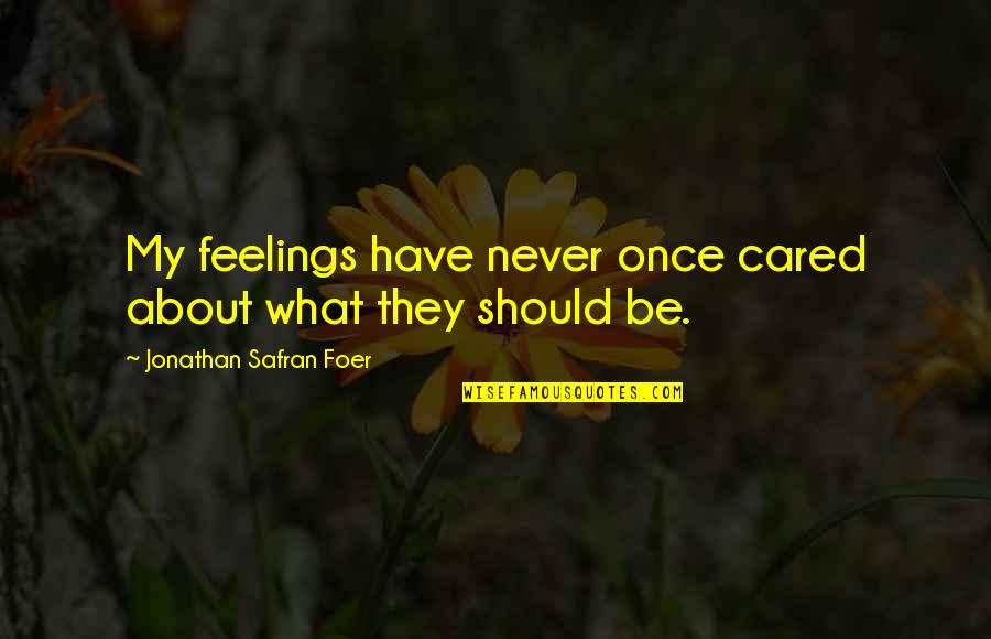 Averlo In English Quotes By Jonathan Safran Foer: My feelings have never once cared about what