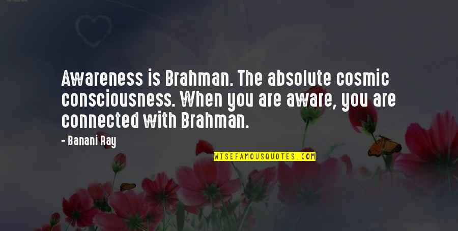 Avery Hays Quotes By Banani Ray: Awareness is Brahman. The absolute cosmic consciousness. When Avery Hays Quotes By Banani Ray: Awareness is Brahman. The absolute cosmic consciousness. When