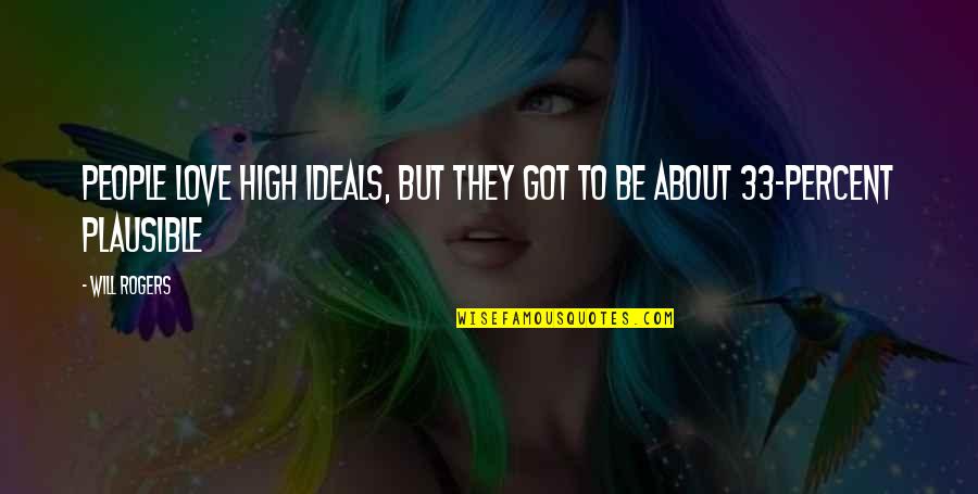 Avezzano Calcio Quotes By Will Rogers: People love high ideals, but they got to