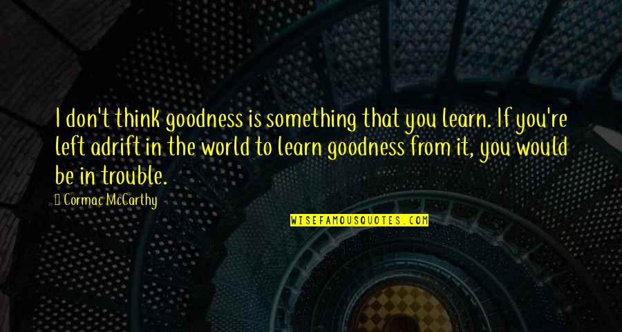 Avgust Ozbek Quotes By Cormac McCarthy: I don't think goodness is something that you