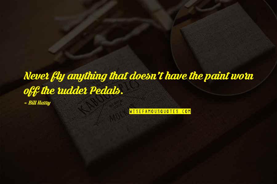 Aviation And Flying Quotes By Bill Harry: Never fly anything that doesn't have the paint