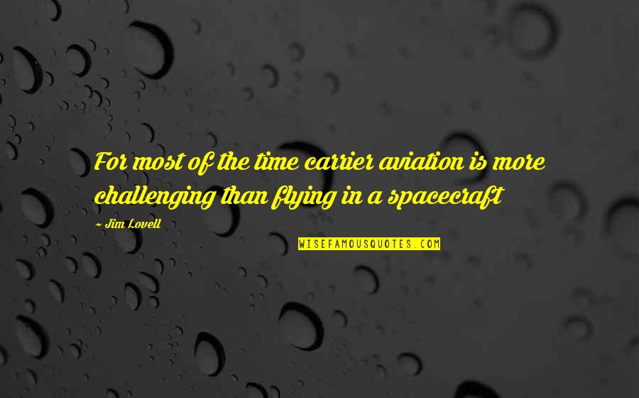 Aviation And Flying Quotes By Jim Lovell: For most of the time carrier aviation is