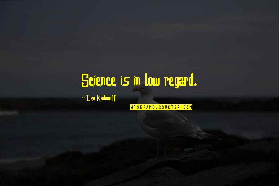 Aviation Inspiration Quotes By Leo Kadanoff: Science is in low regard.