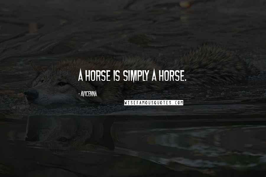 Avicenna quotes: A horse is simply a horse.