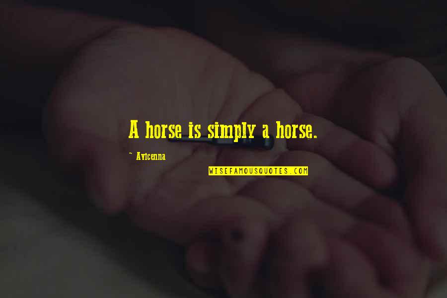 Avicenna's Quotes By Avicenna: A horse is simply a horse.