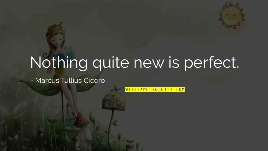 Avigliano Soup Quotes By Marcus Tullius Cicero: Nothing quite new is perfect.