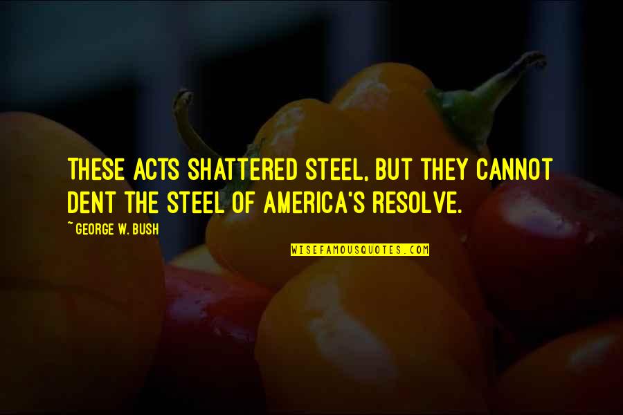 Avinandan Noy Quotes By George W. Bush: These acts shattered steel, but they cannot dent