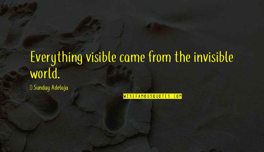 Avivar Quotes By Sunday Adelaja: Everything visible came from the invisible world.