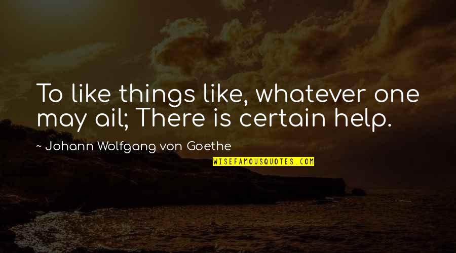 Avoidably Quotes By Johann Wolfgang Von Goethe: To like things like, whatever one may ail;