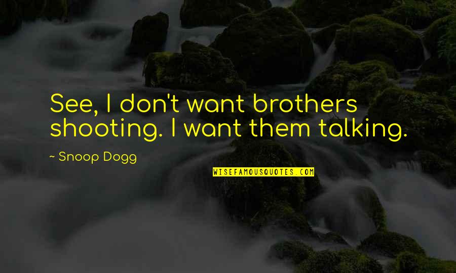 Avoidance By A Friend Quotes By Snoop Dogg: See, I don't want brothers shooting. I want