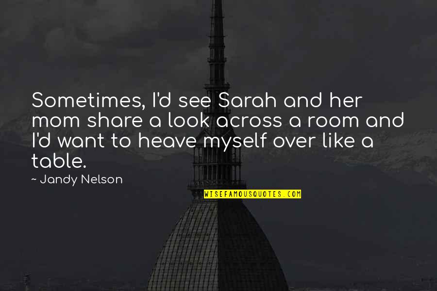 Avoidant Quotes By Jandy Nelson: Sometimes, I'd see Sarah and her mom share