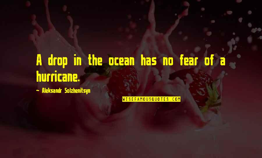 Avoiding Politics Quotes By Aleksandr Solzhenitsyn: A drop in the ocean has no fear