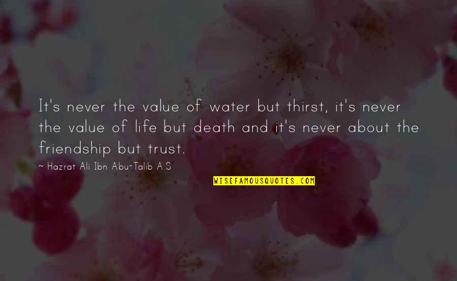 Avon Walk Quotes By Hazrat Ali Ibn Abu-Talib A.S: It's never the value of water but thirst,