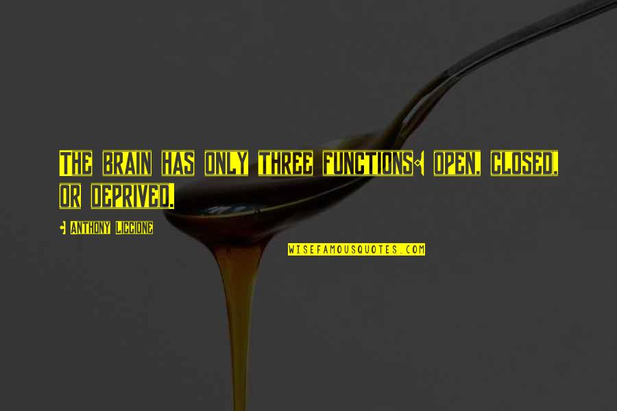 Avort Medicamentos Quotes By Anthony Liccione: The brain has only three functions: open, closed, Avort Medicamentos Quotes By Anthony Liccione: The brain has only three functions: open, closed,