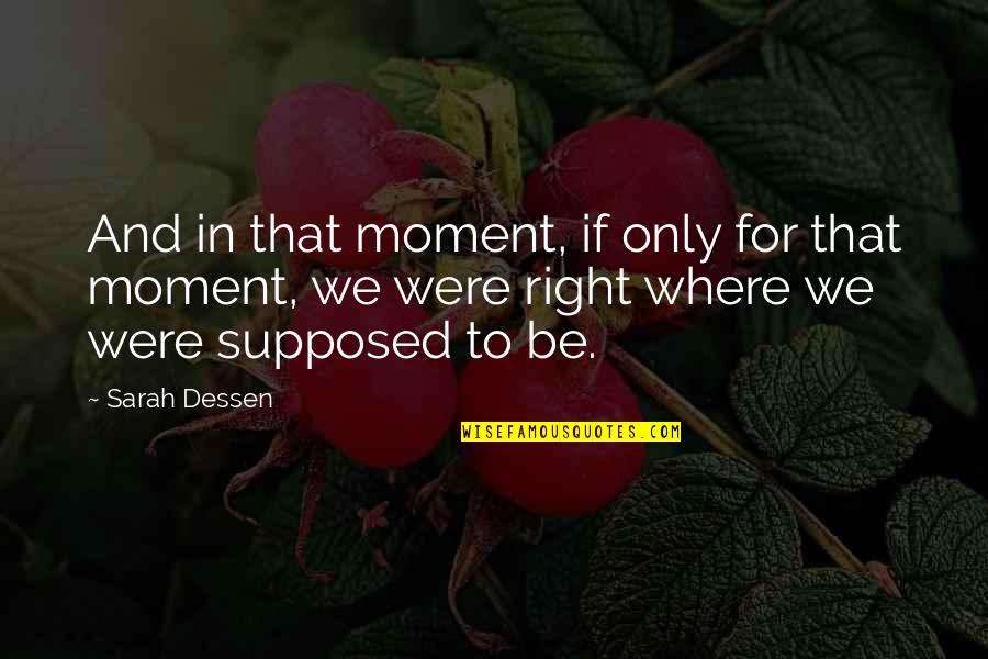 Avraham Burg Quotes By Sarah Dessen: And in that moment, if only for that