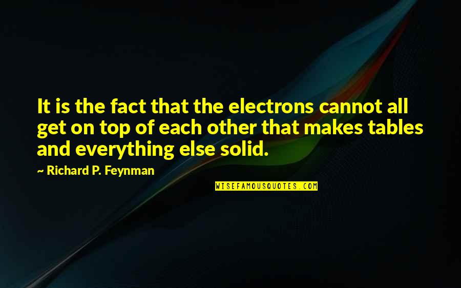 Avraham Quotes By Richard P. Feynman: It is the fact that the electrons cannot