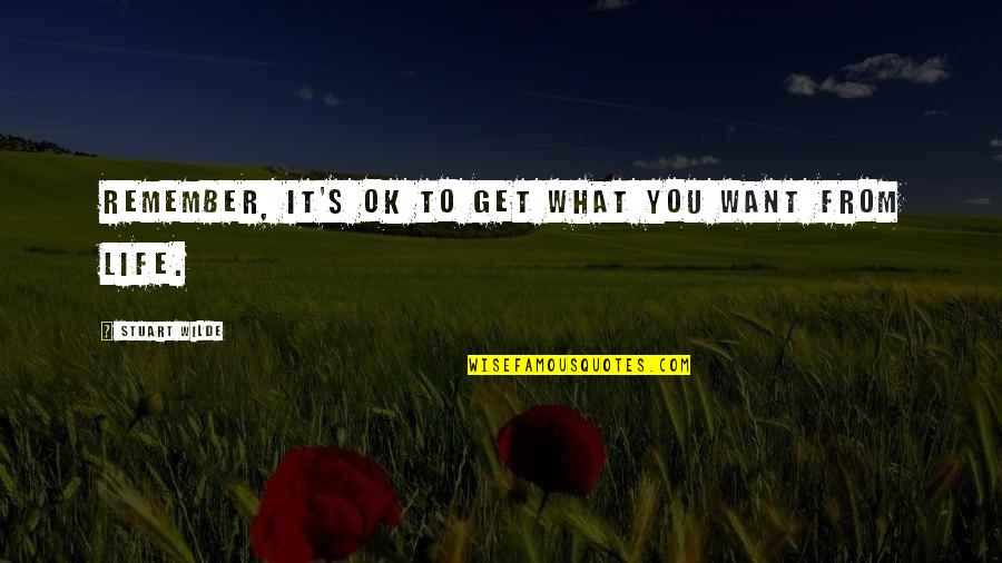 Avramovic Paneli Quotes By Stuart Wilde: Remember, it's Ok to get what you want