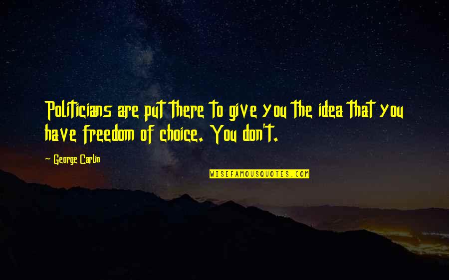 Avtobus Quotes By George Carlin: Politicians are put there to give you the