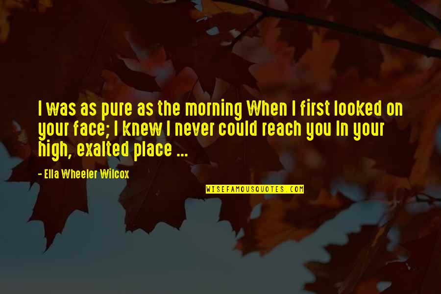 Awadah Quotes By Ella Wheeler Wilcox: I was as pure as the morning When