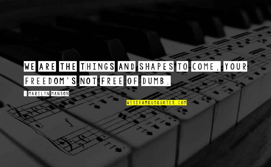 Awadi Car Quotes By Marilyn Manson: We are the things and shapes to come,