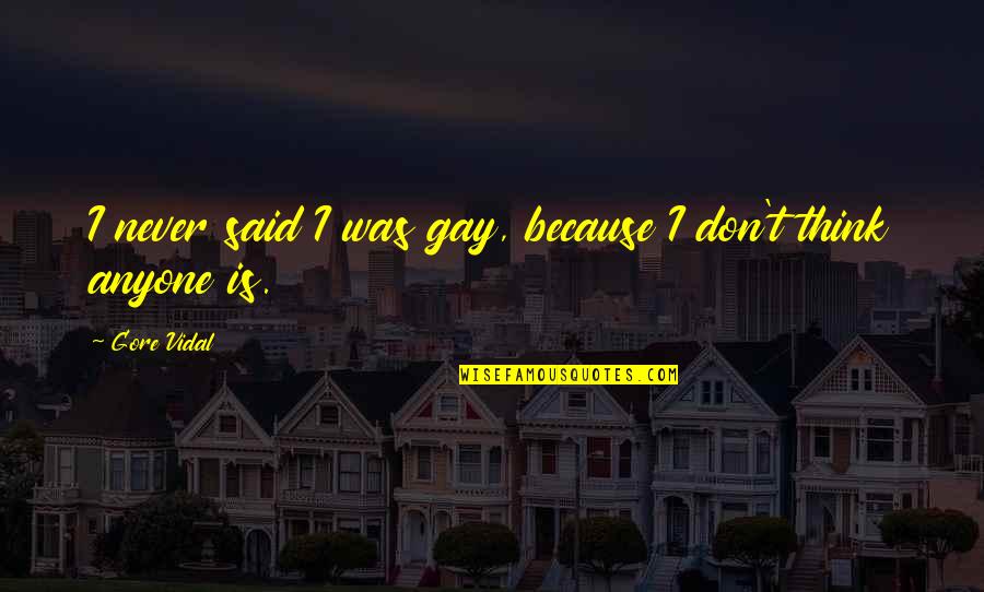 Awadi Wan Quotes By Gore Vidal: I never said I was gay, because I