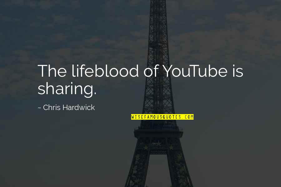 Awaduct Quotes By Chris Hardwick: The lifeblood of YouTube is sharing. Awaduct Quotes By Chris Hardwick: The lifeblood of YouTube is sharing.