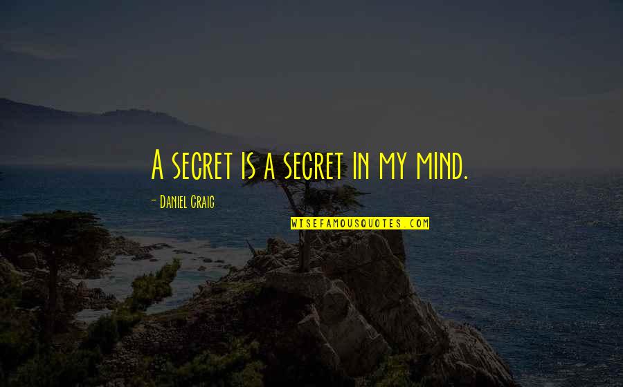 Awake Early Quotes By Daniel Craig: A secret is a secret in my mind. Awake Early Quotes By Daniel Craig: A secret is a secret in my mind.