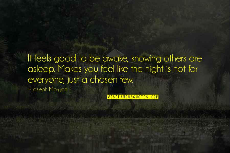 Awake In The Night Quotes By Joseph Morgan: It feels good to be awake, knowing others