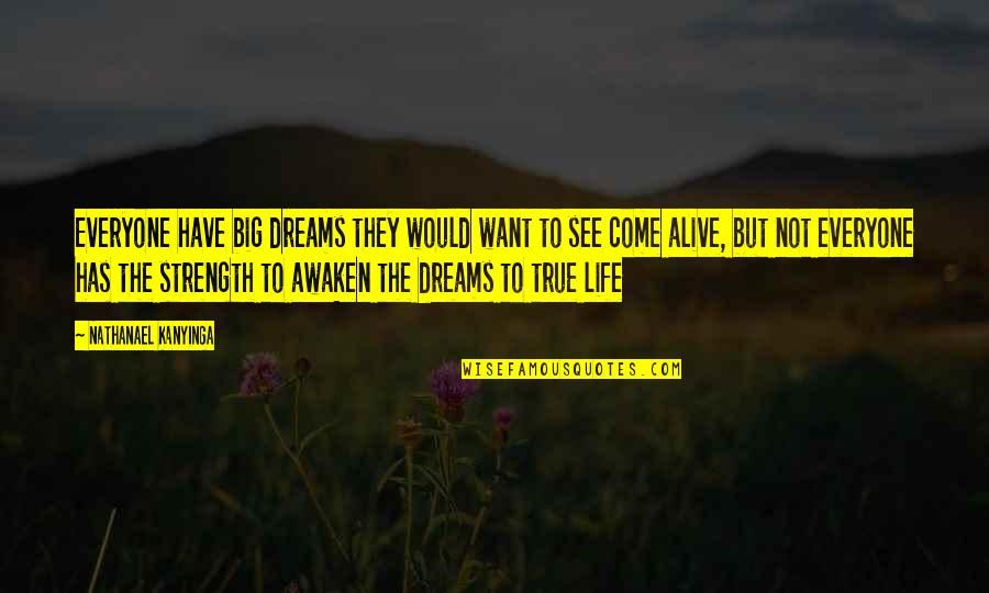 Awaken Dreams Quotes By Nathanael Kanyinga: Everyone have big dreams they would want to