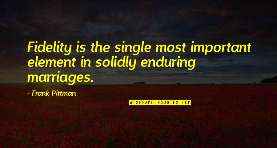 Award Winners Quotes By Frank Pittman: Fidelity is the single most important element in