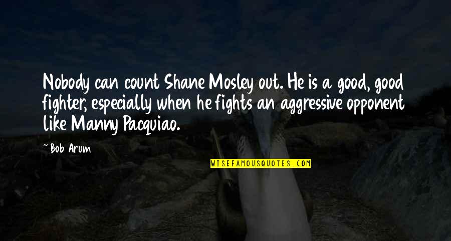 Award Winning Safety Quotes By Bob Arum: Nobody can count Shane Mosley out. He is