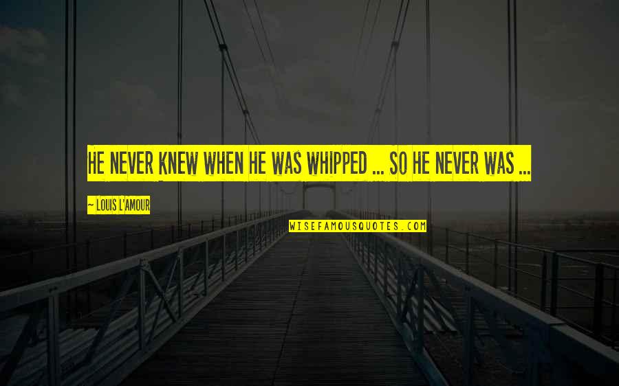 Awards Define Quotes By Louis L'Amour: He never knew when he was whipped ...