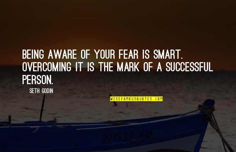 Aware Of Quotes By Seth Godin: Being aware of your fear is smart. Overcoming