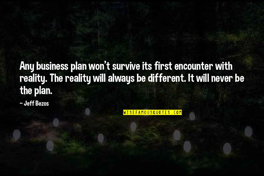 Awareness And Attitudes Quotes By Jeff Bezos: Any business plan won't survive its first encounter Awareness And Attitudes Quotes By Jeff Bezos: Any business plan won't survive its first encounter