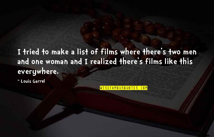 Awareness And Attitudes Quotes By Louis Garrel: I tried to make a list of films Awareness And Attitudes Quotes By Louis Garrel: I tried to make a list of films
