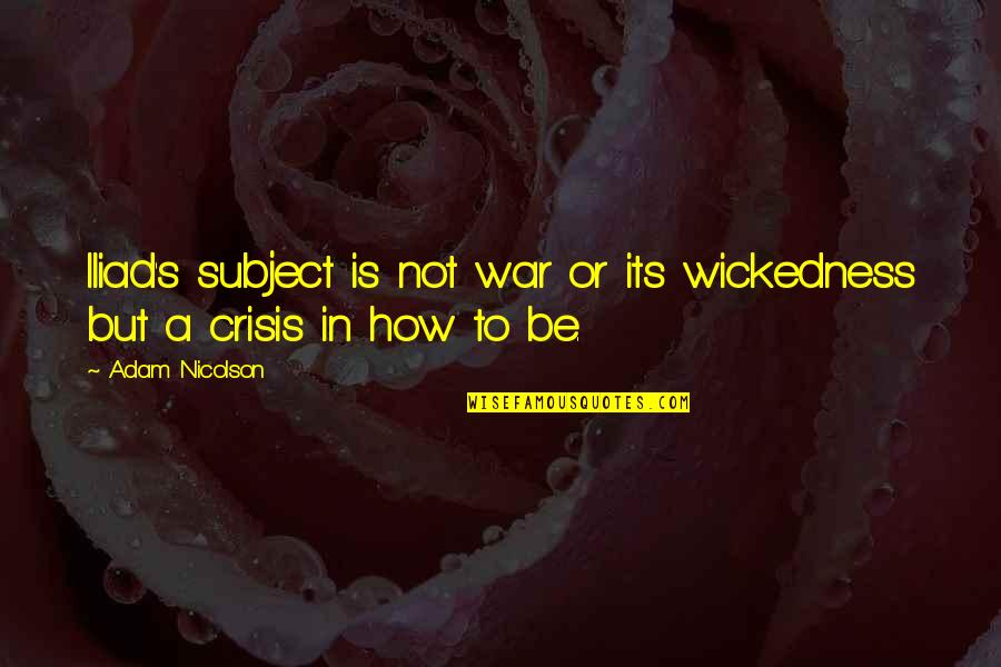 Awareness Is Brahman Quotes By Adam Nicolson: Iliad's subject is not war or its wickedness