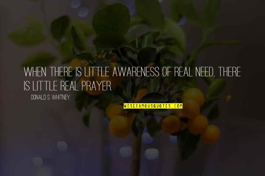 Awareness's Quotes By Donald S. Whitney: When there is little awareness of real need, Awareness's Quotes By Donald S. Whitney: When there is little awareness of real need,