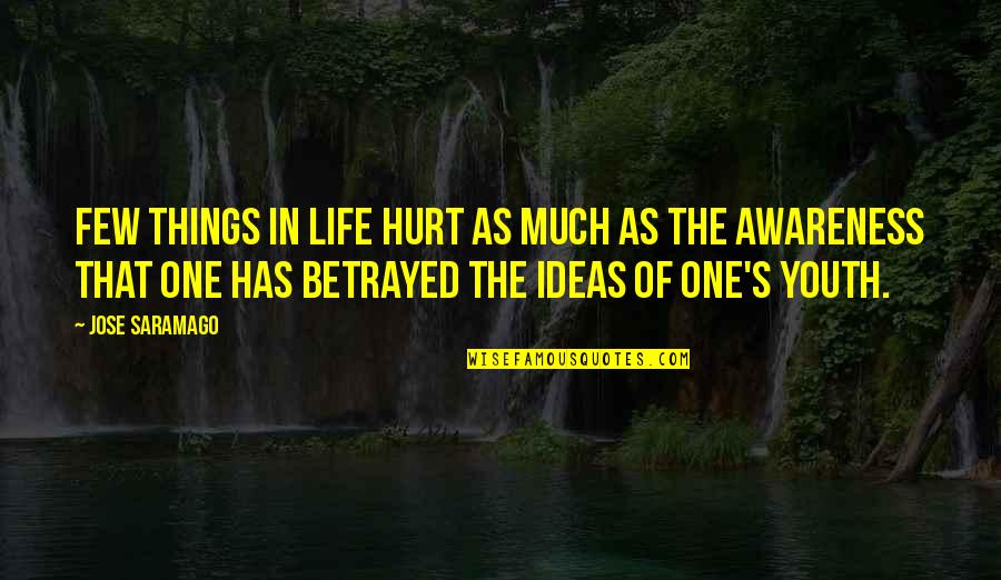 Awareness's Quotes By Jose Saramago: Few things in life hurt as much as