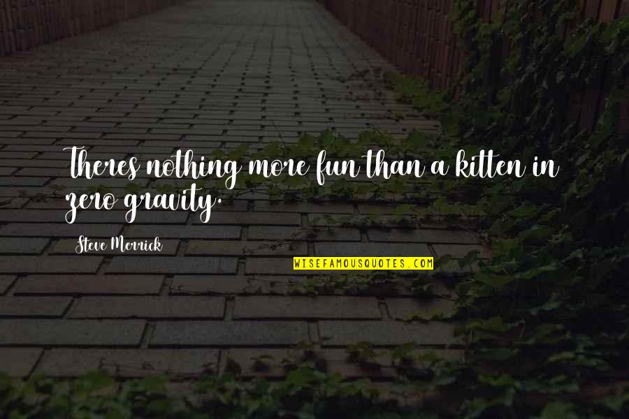 Awash Quotes By Steve Merrick: Theres nothing more fun than a kitten in Awash Quotes By Steve Merrick: Theres nothing more fun than a kitten in