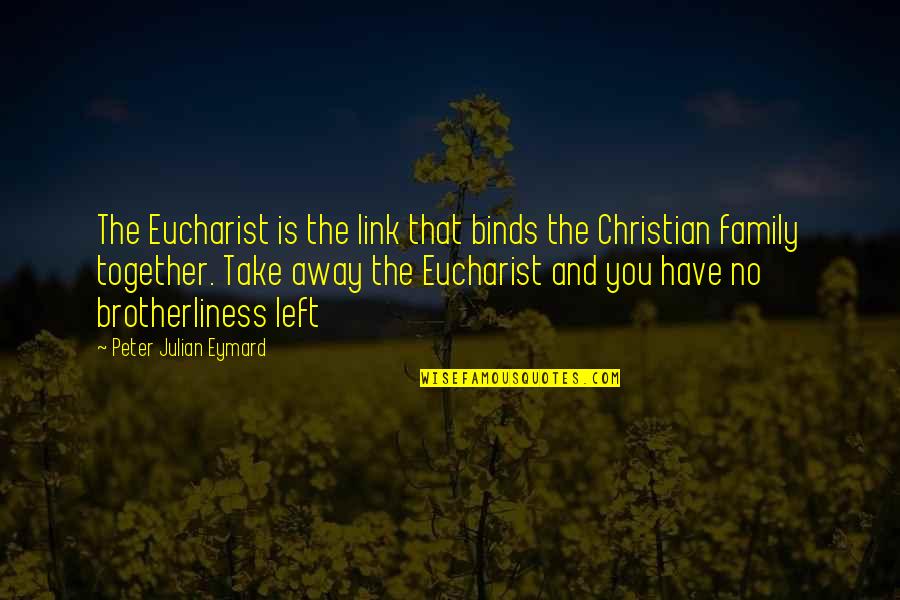 Away But Together Quotes By Peter Julian Eymard: The Eucharist is the link that binds the