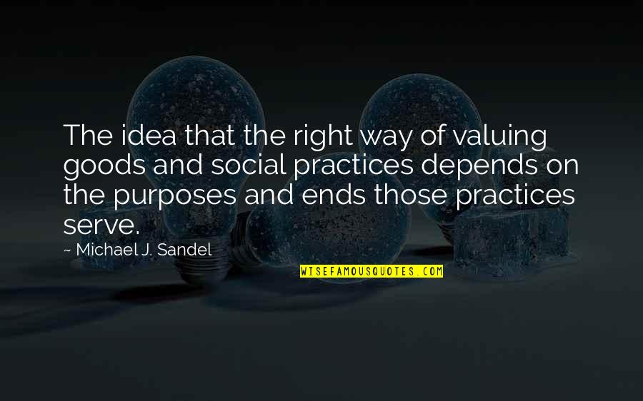 Away For Awhile Quotes By Michael J. Sandel: The idea that the right way of valuing