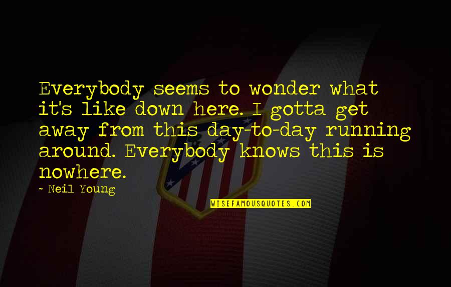 Away From Here Quotes By Neil Young: Everybody seems to wonder what it's like down