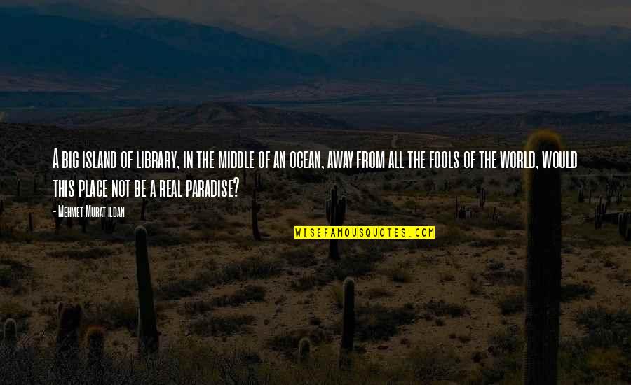 Away From The World Quotes By Mehmet Murat Ildan: A big island of library, in the middle