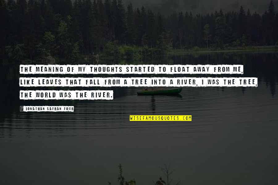 Away From World Quotes By Jonathan Safran Foer: The meaning of my thoughts started to float Away From World Quotes By Jonathan Safran Foer: The meaning of my thoughts started to float