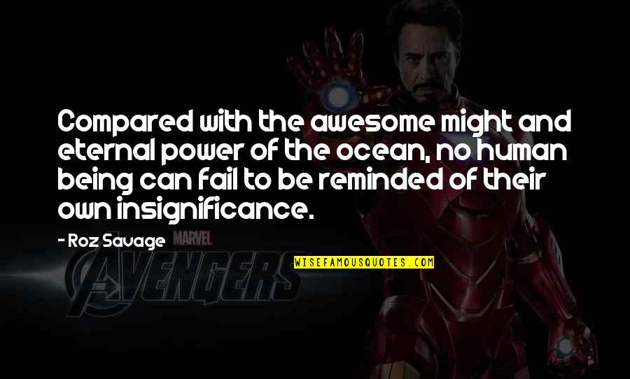 Awesome Being Quotes By Roz Savage: Compared with the awesome might and eternal power Awesome Being Quotes By Roz Savage: Compared with the awesome might and eternal power