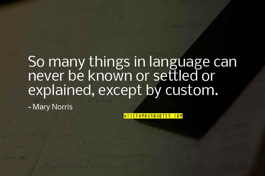 Awesome Bios Quotes By Mary Norris: So many things in language can never be