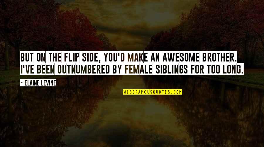 Awesome Brother Quotes By Elaine Levine: But on the flip side, you'd make an