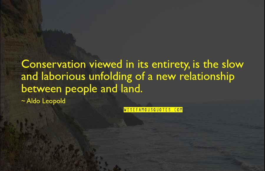 Awesome Climate Quotes By Aldo Leopold: Conservation viewed in its entirety, is the slow